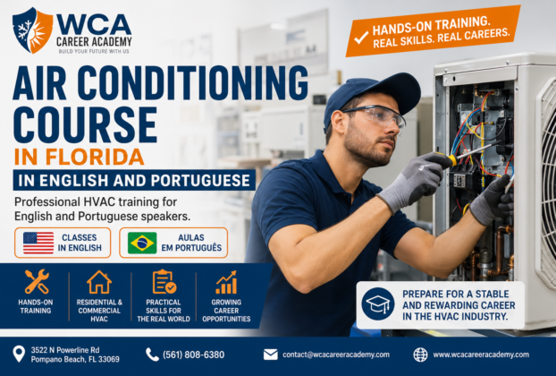 Air Conditioning Course in Florida in English and Portuguese.